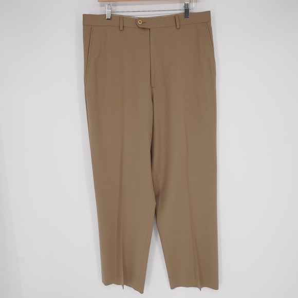 Zanella Other - Zanella Benny Mens Dress Pants 34 Tan Wool Italy Trouser Classic Office